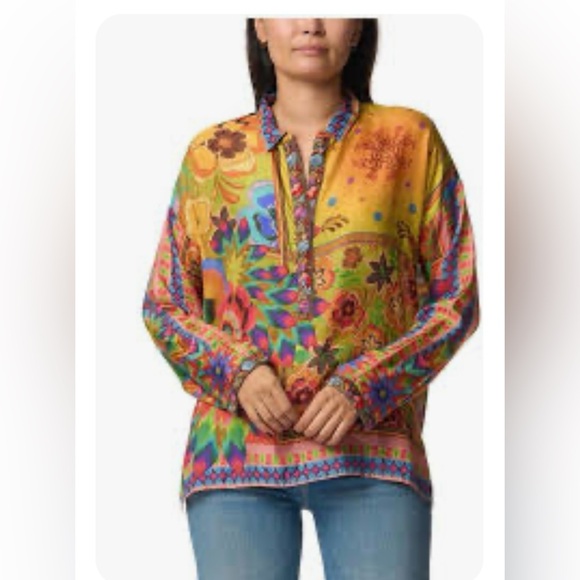 Johnny Was Slim Audrey Button Down Shirt - Picture 7 of 7